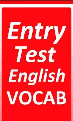 Entry Test English VOCAB 1
