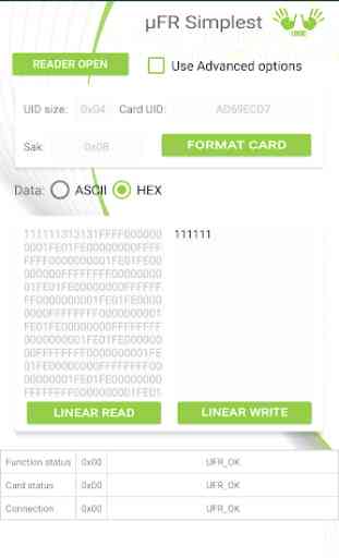 µFR NFC Reader - MIFARE example 