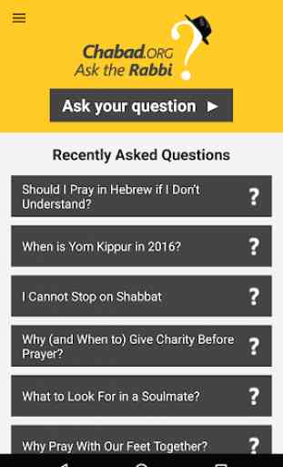 Questions au rabbin 1