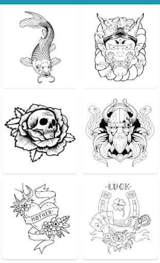 Tattoo Color by Number : Coloring Book Pages 1