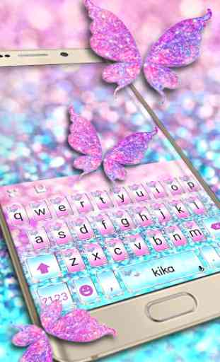 Thème de clavier Pink Sparkle Butterfly 1