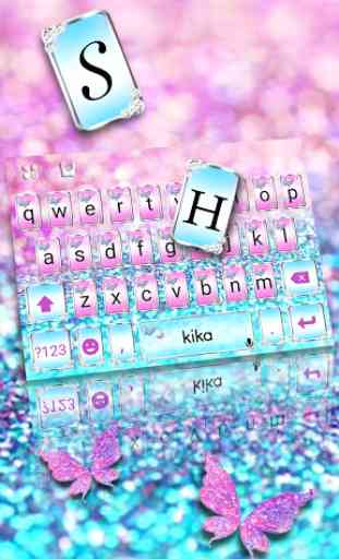 Thème de clavier Pink Sparkle Butterfly 2
