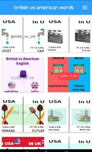 british vs american words 1