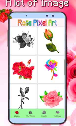 Roses Flowers Coloring - Color By Number_PixelArt 2