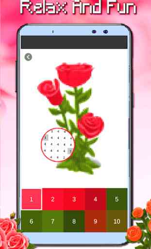 Roses Flowers Coloring - Color By Number_PixelArt 4