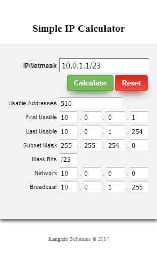 Simple IP Subnet Calculator 1