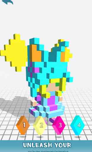 Anime 3D Color by Number:Voxel Coloring, Pixel Art 3