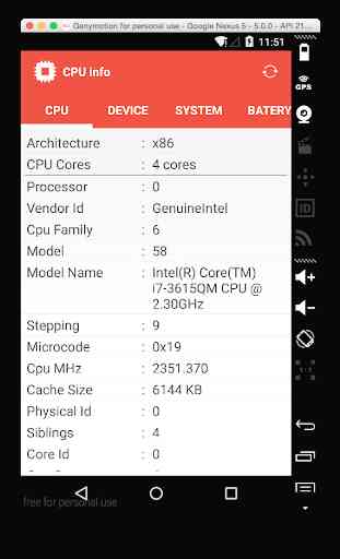 CPU info - cpu z 1