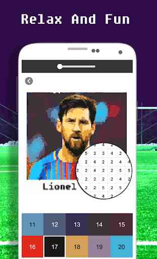 Joueur de football à colorier par nombre - Pixel 4