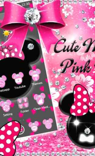 Pink Black Minny Bow Theme 4