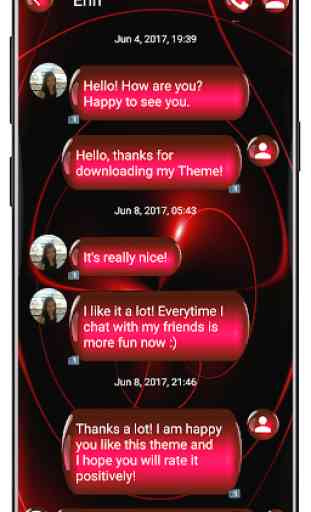 SMS thème sphère rouge  1