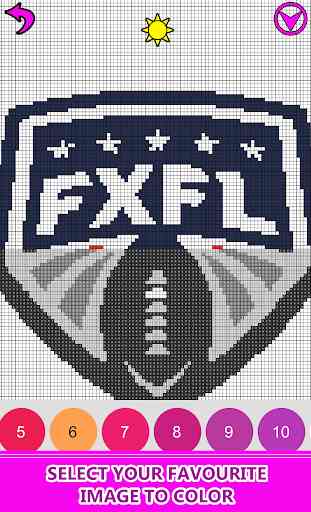 American Football Logo Pixel Art:  Color by Number 4