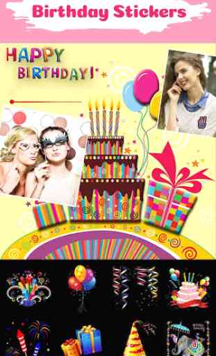 Birthday Greeting Cards Maker: photo frames, cakes 2