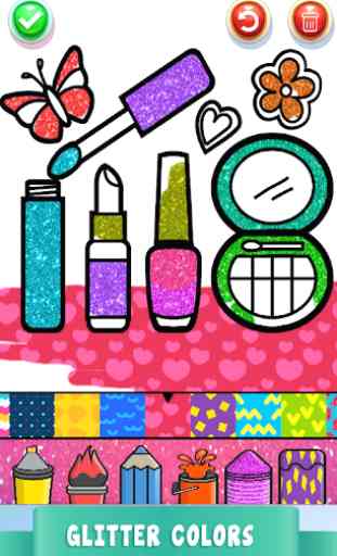 Beauty Drawing Pages Make Up Coloring Book Glitter 2