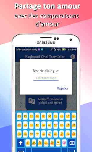Français Anglais Text chat traducteur clavier 3
