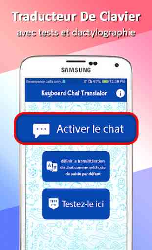 Français Anglais Text chat traducteur clavier 4