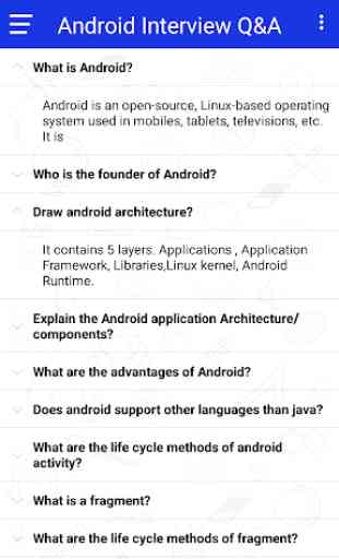 Interview questions Answer For Android 1
