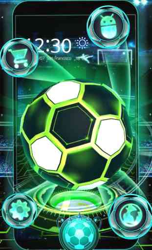 Neon Football Tech 3D Theme 3