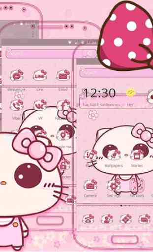 Pink Cute Kitty Bowknot Theme 3