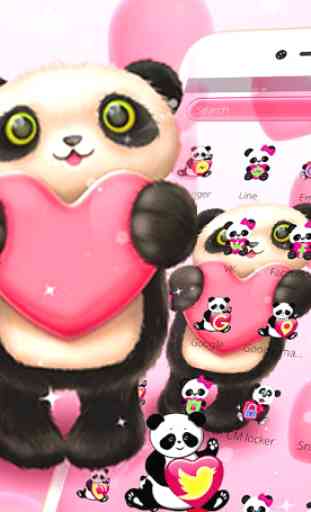 Pink Lovely Panda Love Theme 1