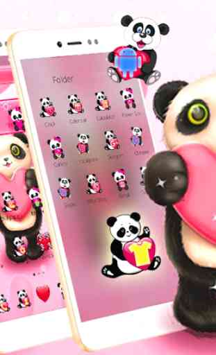 Pink Lovely Panda Love Theme 2