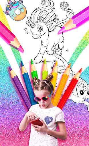 Rainbow Glitter Coloring Book - Unicorn Artist 3