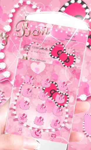 Rose minou diamant theme Pink Kitty Diamond 3