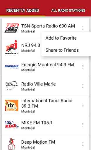 Stations de Radio Montréal - Canada 2