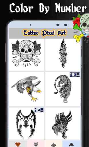 Tattoo Coloring : Color By Number-Pixel Art 1