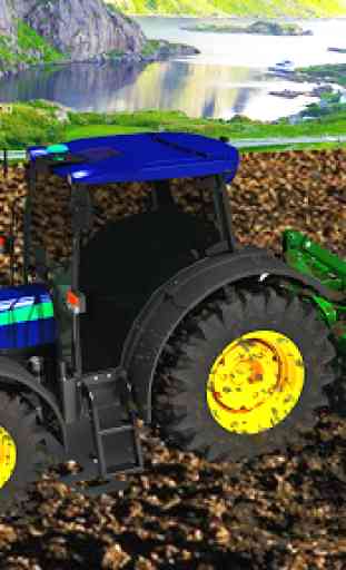 Village Tractor Games:Chained Tractor Offroad Game 3