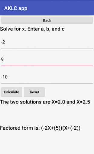 App to solve quadratic eqn! 2