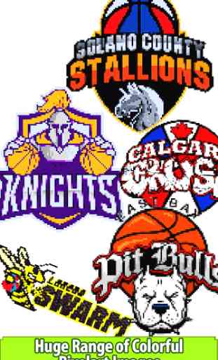 Basketball Logo Color by Number:Pixel Art Coloring 2