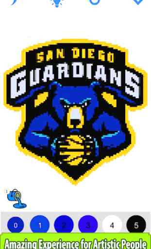 Basketball Logo Color by Number:Pixel Art Coloring 4