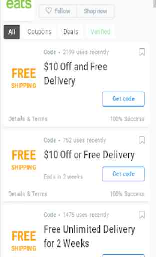 Discount Coupons for Ubereats - Food Delivery 2