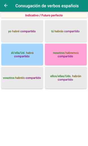 Espagnol verbe conjugaison-Conjugateur- Traduction 3