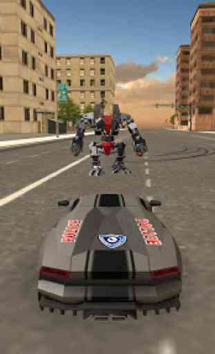 Flying Police Robot Cop Car : City Wars 3