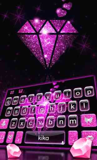 Nouveau thème de clavier Pink Sparkle Diamond 1