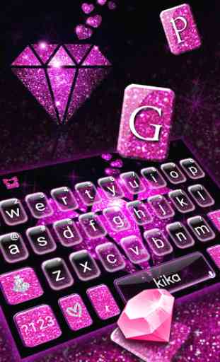 Nouveau thème de clavier Pink Sparkle Diamond 2