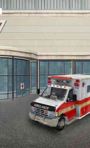 parking avec Ambulance 3D 3 3