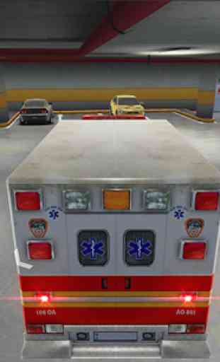 parking avec Ambulance 3D 3 4