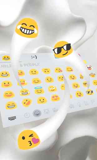 Pearl white & emoji pro keyboard theme 3