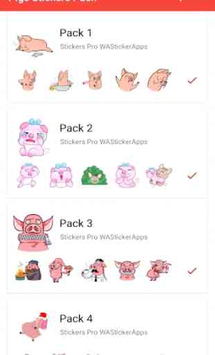 Porcs autocollants packs WAStickerApps 3