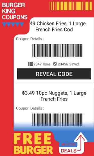 Coupons for Burger King  2