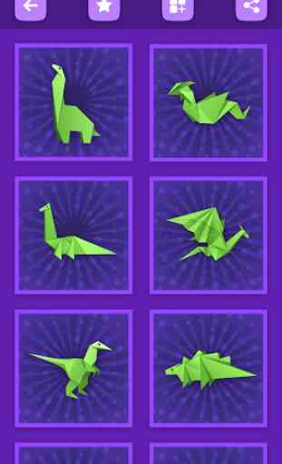 Dinosaures en origami et dragons en papier 3
