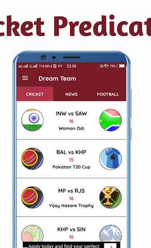 Dream Team,Dream 11 Cricket & Football Predication 3