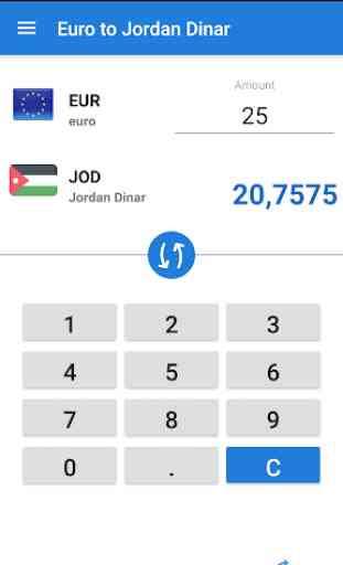 Euro en Dinar jordanien / EUR en JOD 3