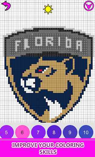 Ice Hockey Logo Color by Number:Pixel Art Coloring 2