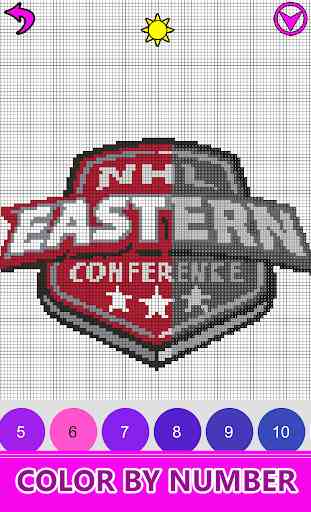 Ice Hockey Logo Color by Number:Pixel Art Coloring 3