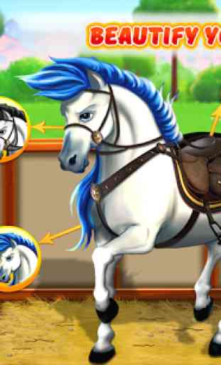Magic Unicorn Horse Caring Games - Horse racing 4