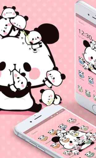 Pink Cartoon Cute Panda Theme 3